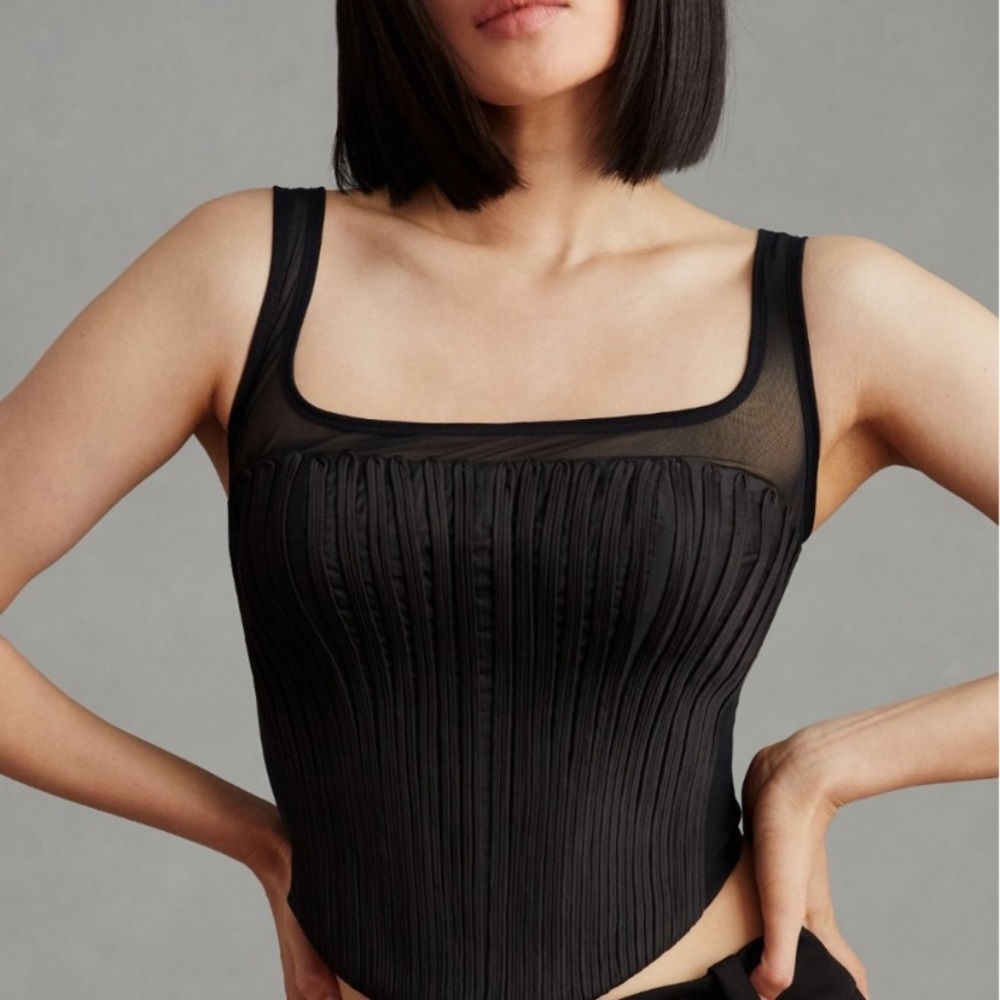 NWT Geisha designs anthropologie black corset top size L